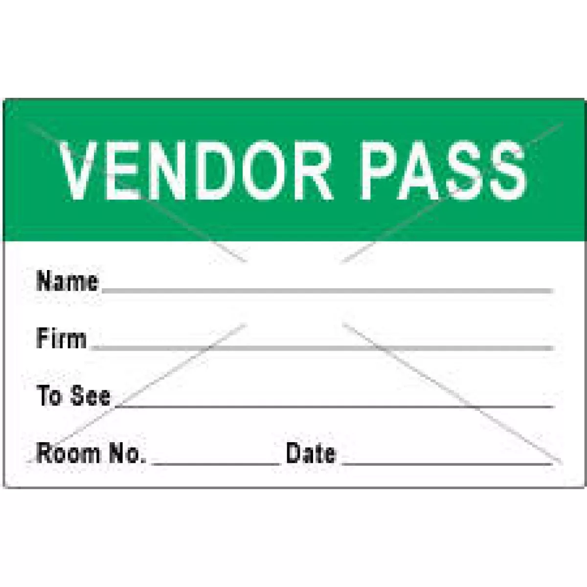 Visitor Pass Label Tamper-Evident Paper Removable Vendor Pass Name 1" Core 3" X 2" Dark Blue 1000 Per Roll