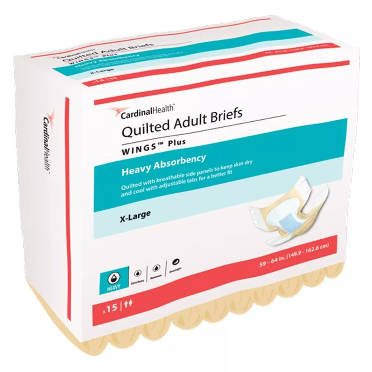 Wings Plus Quilted Heavy Absorbency Incontinence Briefs