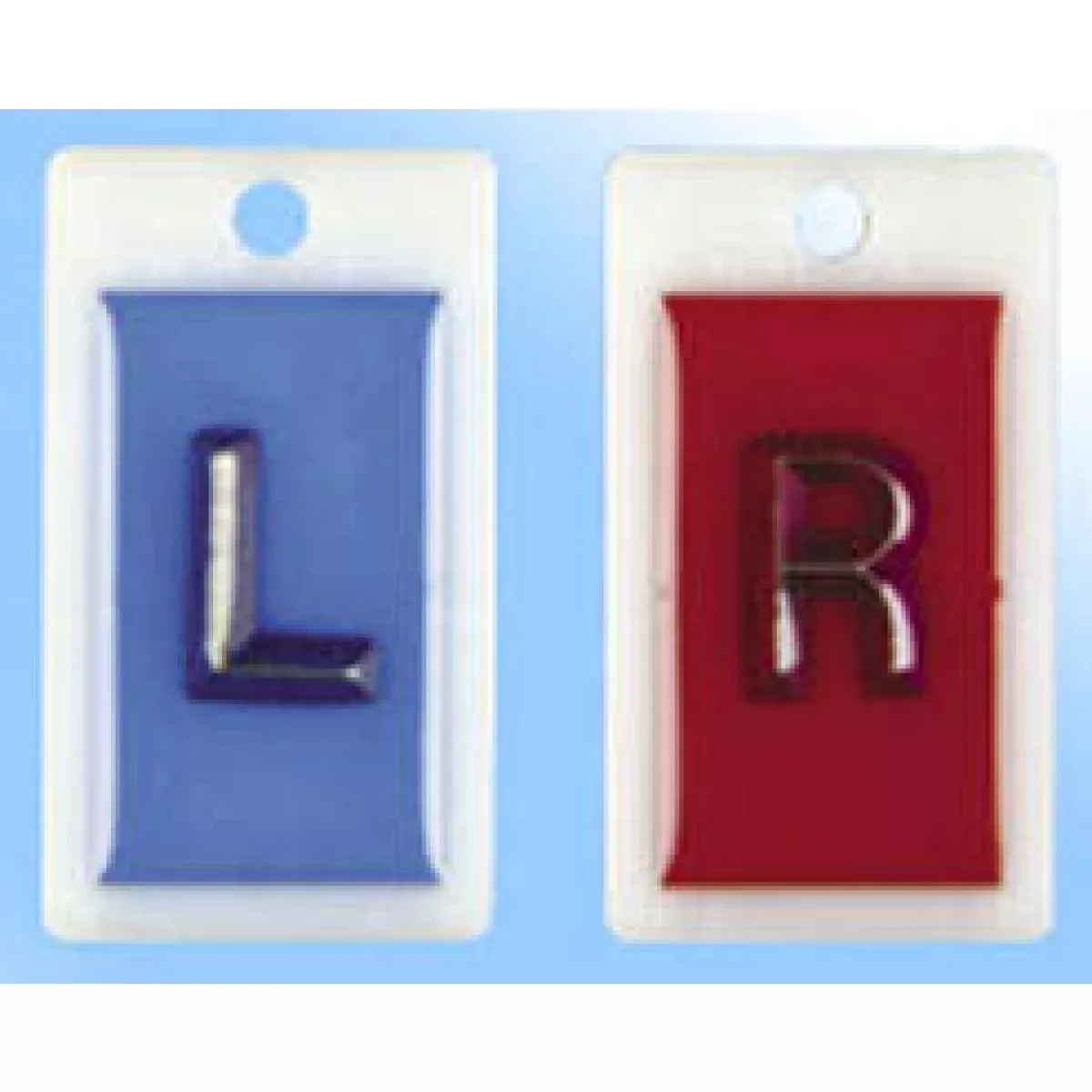 X-Ray Marker Abbreviated Right And Left|No Initials Red And Blue Poly Casing 5/8" 2 Per Set