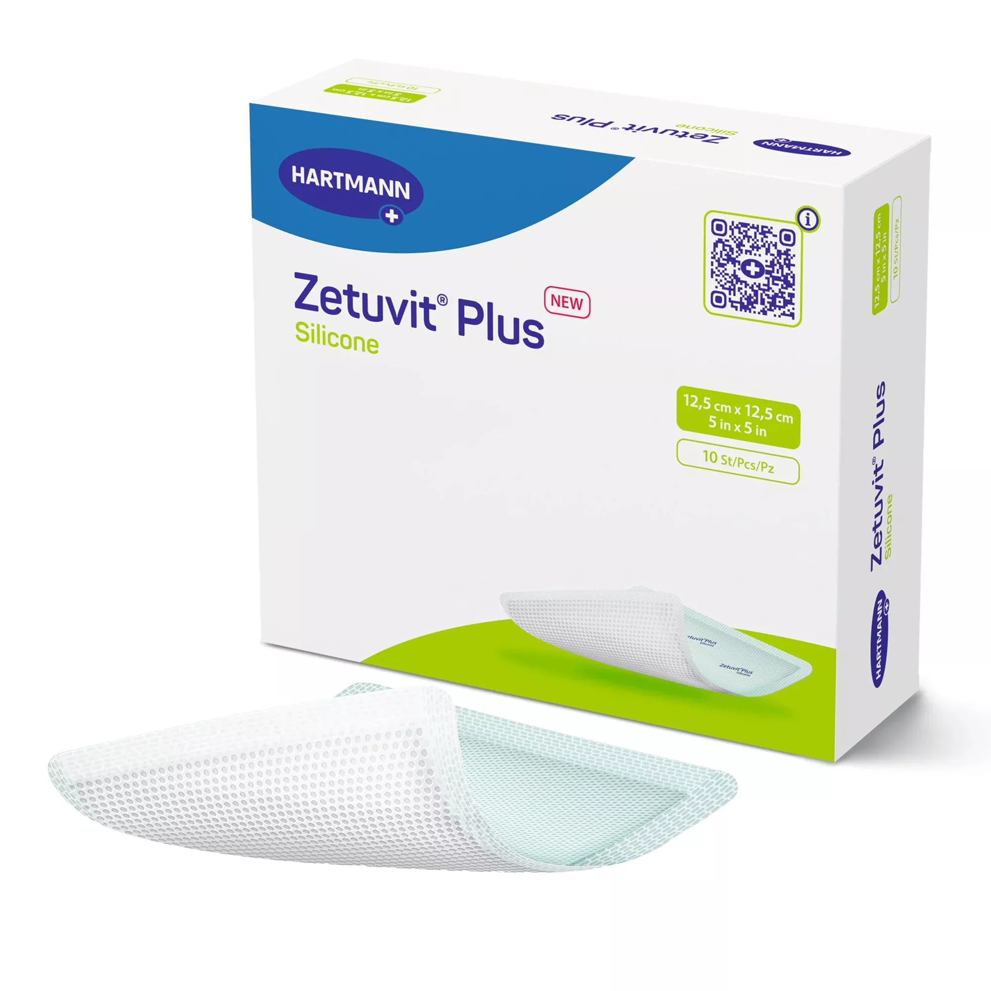 Zetuvit Plus Silicone Super Absorbent Dressing, 5 x 5 Inch