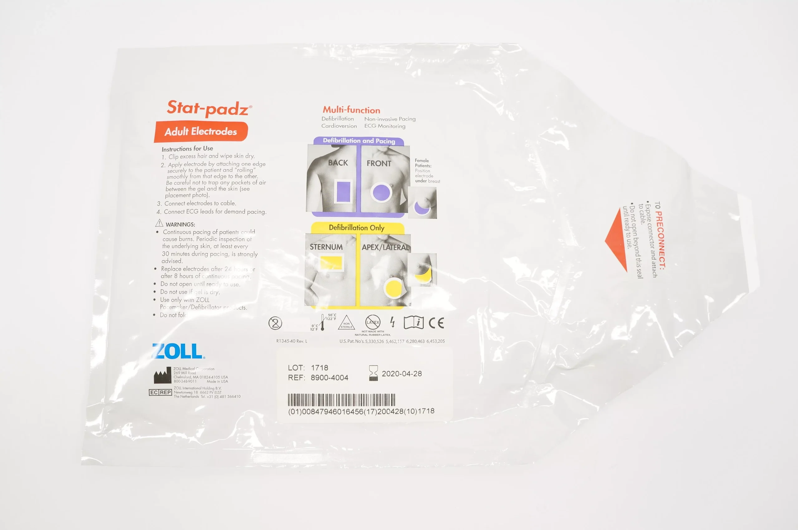 ZOLL 8900-4004 Stat-padz Adult Electrodes Multi-function (x)
